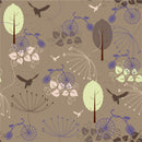 Brown Wallpaper with Birds
