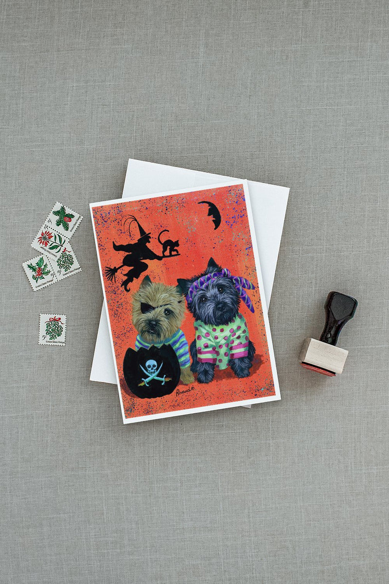 Cairn Terrier Pirates Halloween Greeting Cards and Envelopes Pack of 8