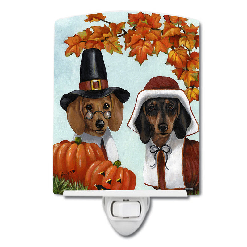 Dachshund Thanksgiving Pilgrims Ceramic Night Light PPP3087CNL