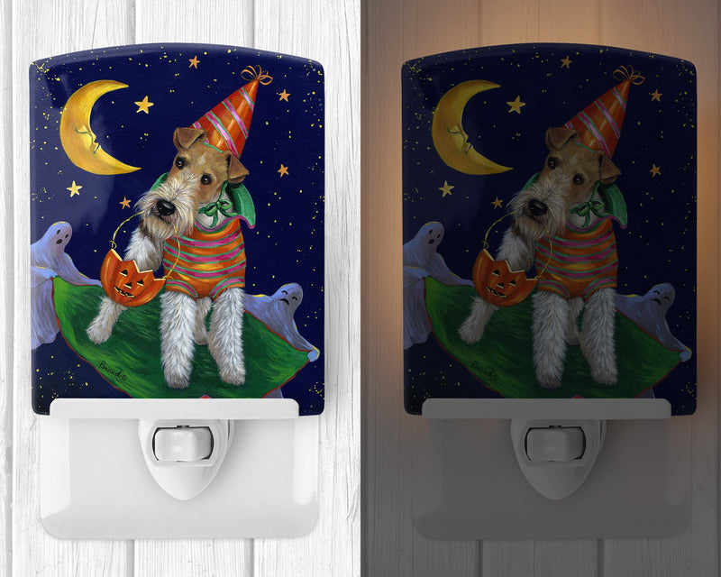 Fox Terrier Halloween Trick or Treat Ceramic Night Light PPP3093CNL