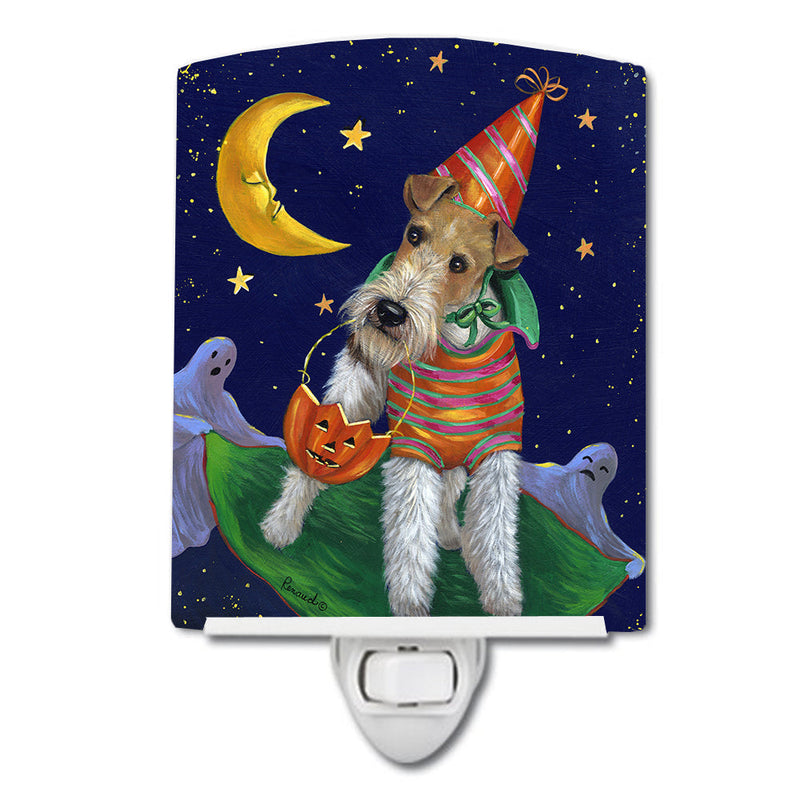 Fox Terrier Halloween Trick or Treat Ceramic Night Light PPP3093CNL