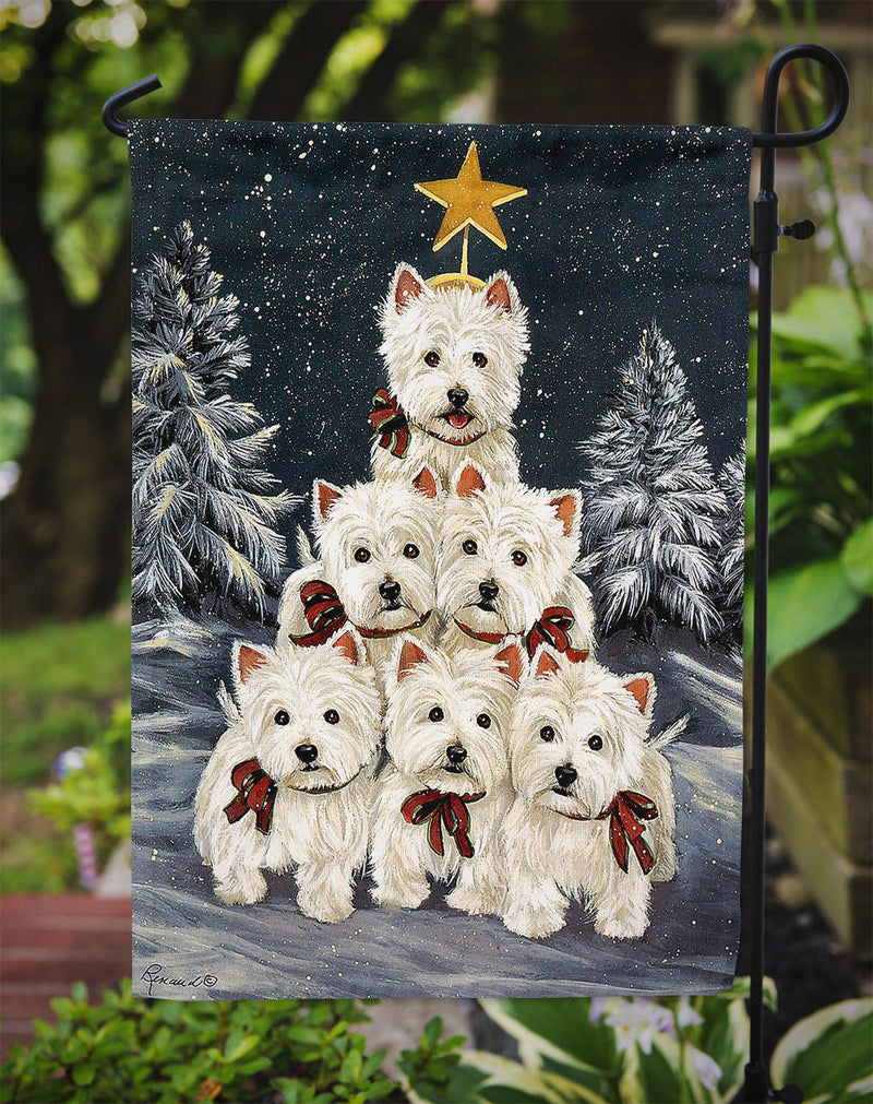 Westie Christmas Family Tree Flag Garden Size PPP3130GF