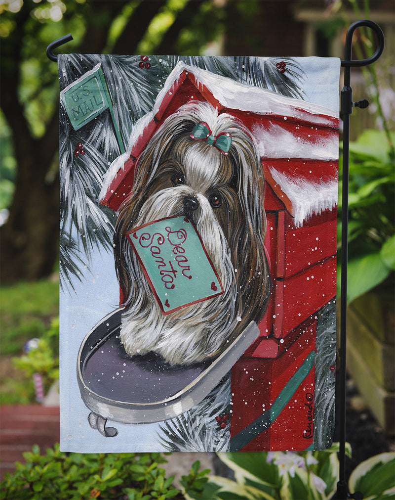 Shih Tzu Christmas Letter to Santa Flag Garden Size PPP3189GF