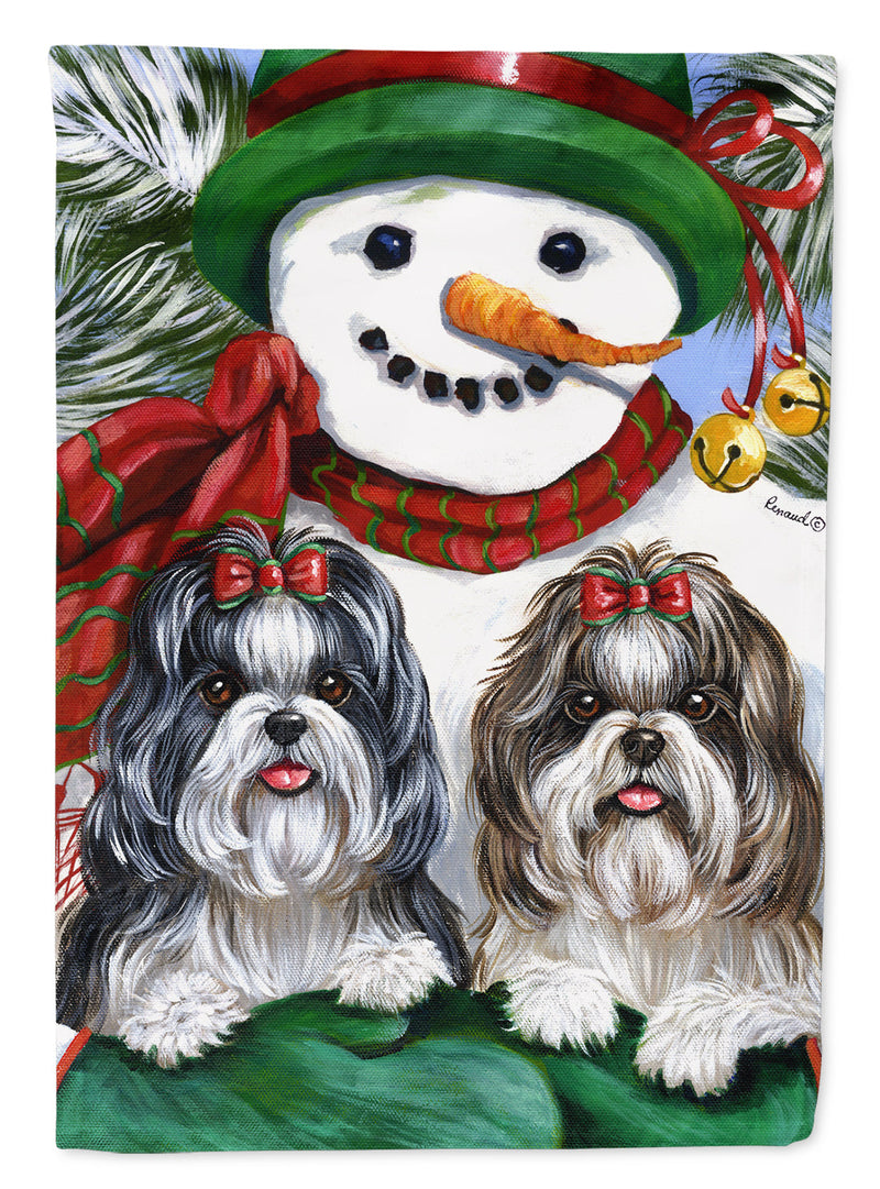 Shih Tzu Christmas Snowman Flag Garden Size PPP3191GF