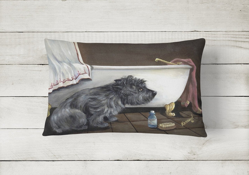 Cairn Terrier Bath Time Canvas Fabric Decorative Pillow PPP3250PW1216