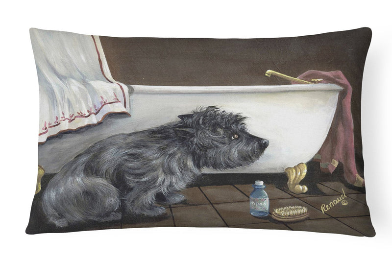 Cairn Terrier Bath Time Canvas Fabric Decorative Pillow PPP3250PW1216