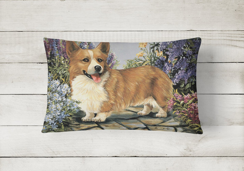 Corgi Garden Georgi Canvas Fabric Decorative Pillow PPP3258PW1216