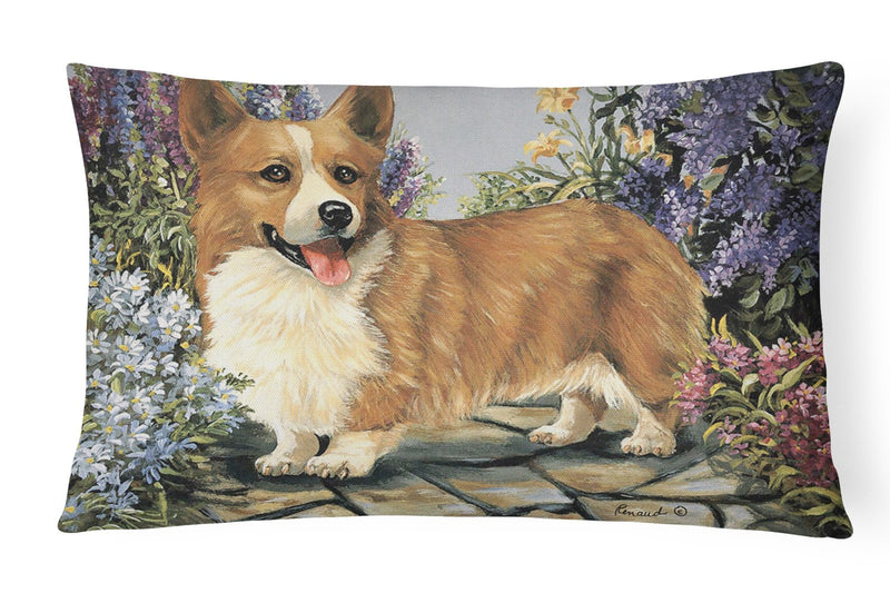 Corgi Garden Georgi Canvas Fabric Decorative Pillow PPP3258PW1216