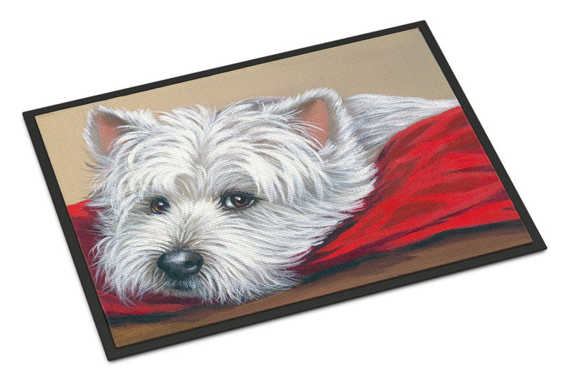 Westie Red Pillow Indoor or Outdoor Mat 24x36 PPP3284JMAT