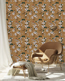 Stylish Brown Floral Wallpaper Chic