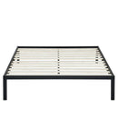 Queen size Steel Metal Platform Bed Frame with Wood Slats
