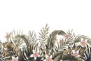 Stylish Green Exotic Leaves Wallpaper