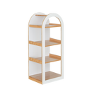 Arched Shelf (White + Natural) – 4-Tier Open Storage