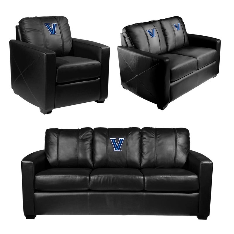 Silver Club Chair with Villanova Wildcats Primary Logo