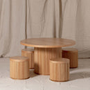 Fluted Round Kids Table – Solid European Oak Activity Table