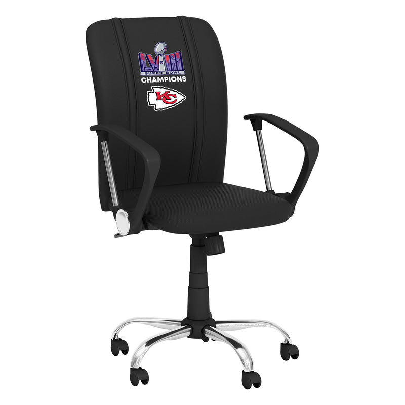 Kansas City Chiefs Super Bowl LVIII Champions Logo Curve Task Chair