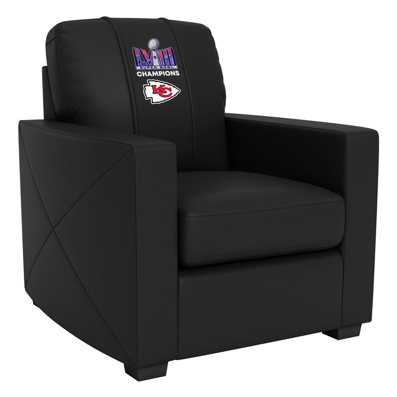 Kansas City Chiefs Super Bowl LVIII Champions Logo Silver Club Chair