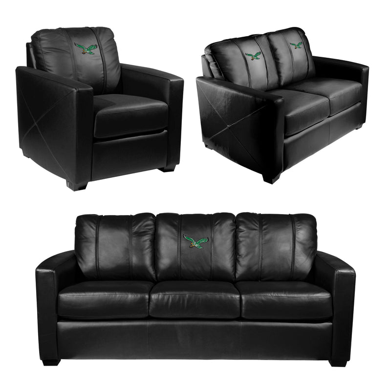 Silver Club Chair with Philadelphia Eagles Classic Logo