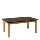 Matt Black Rectangle Table (47.5" x 30" x 17") –  Solid Oak Frame