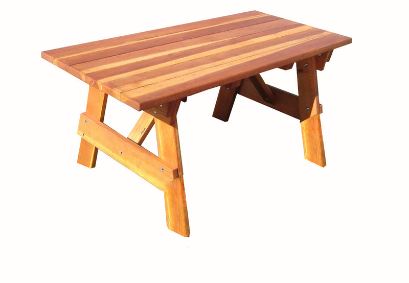 Super Deck Redwood Picnic Table