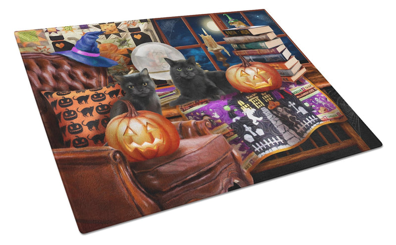 Halloween Black Cats Our Favorite Time Glass Cutting Board Large PTW2069LCB