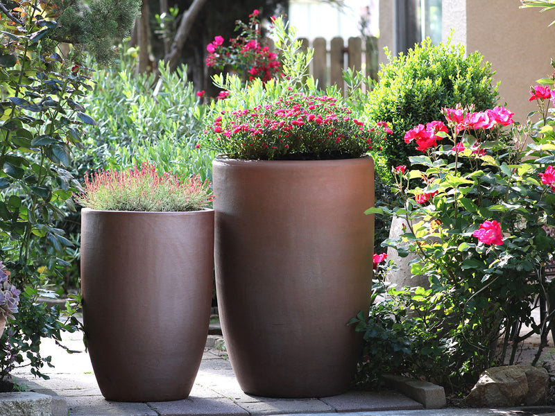 barrel pots for plants Tall Barrel Planters