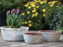 Hand Thrown English Tumbled Pots Low By Plantatorem