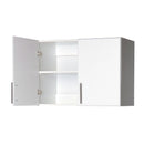 White Wall Cabinet with 2 Doors and Adjustable Shelf