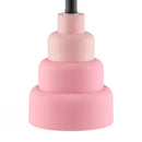 Small Pink Desk Light Table Lamp with White Fabric Shade for Bedside Nightstand