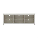 Farmhouse TV Stand in White Wood Grain Finish - for TVs up to 70-inch