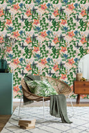 Voguish Butterflies and Flowers Wallpaper Tasteful