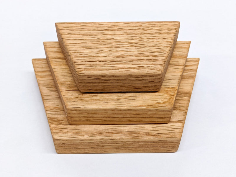 Small Trapezoid Display Shelf in Oak