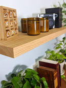 Thick Oak Floating Shelves in 60" to 84" lengths