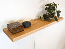 Thick Oak Floating Shelf with Grommet Hole