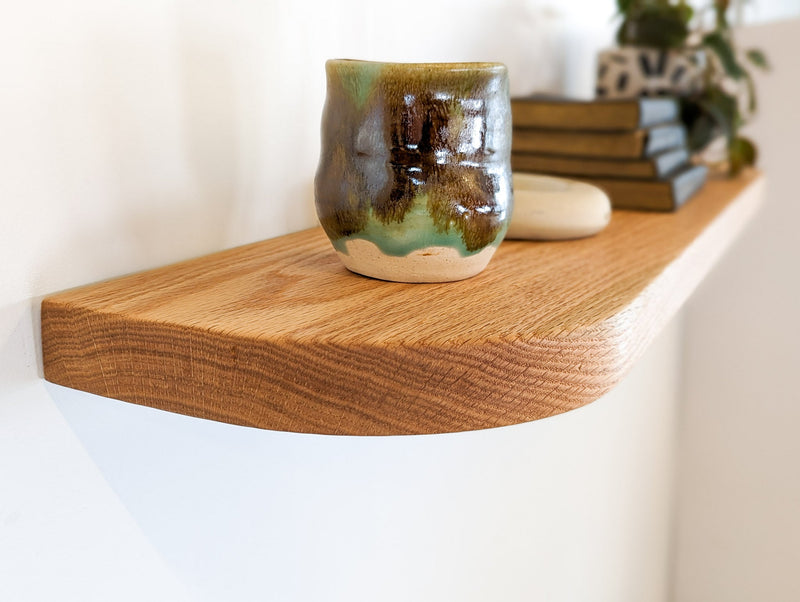 Thick Mahogany Floating Shelf with Rounded Corners