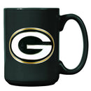 Green Bay Packers 15oz. Metal Emblem Logo Ceramic Mug