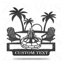 Palm Tree Campfire Monogram