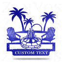 Palm Tree Campfire Monogram