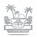 Palm Tree Campfire Monogram