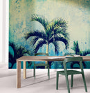 Urban Jungle Tropical Tree Wallpaper Mural. Grunge Decor.