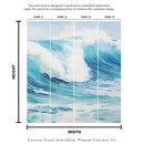 Artistic Painting of Blue Ocean Wave Wall Mural.