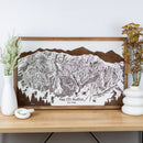 Park City Ski Resort Map Sign | Laser Engraved & Framed Wall Art