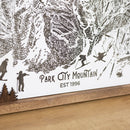 Park City Ski Resort Map Sign | Laser Engraved & Framed Wall Art