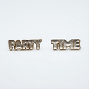 Party Time Stud Earrings | Light Pink and Gold with Glitter Finish