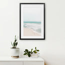 Neutral Summer Photo. Blue Ocean Waves, Sandy Beach