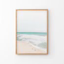 Neutral Summer Photo. Blue Ocean Waves, Sandy Beach