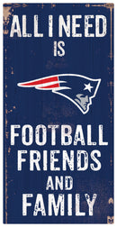 New England Patriots Football, Friends, & Family Wood Sign