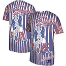 New England Patriots Mitchell & Ness Heather Royal Jumbotron Historic Logo T-Shirt