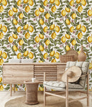 Lemons and Little  Flowers Wallpaper