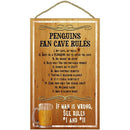Pittsburgh Penguins Fan Cave Rules Wooden Sign